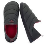 RockDove Men's Pufflite Two-Tone Quilted Loafer Slipper with Indoor/Outdoor Sole, Size 10 UK Men, Dark Greya and Red