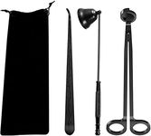 Manyugas 3 in 1 Candle Accessory Set with Candle Wick Trimmer Candle Snuffer Candle Wick Dipper,Candle Snuffer Set Candle Wick Cutter for Candle Lovers(Black)