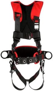 3M Personal Protective Equipment ProteComfort Construction Style Positioning Harness 1161207, Black, X-Large, 1 EA/Case