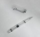 Inkursive Manga Fountain Pen with Semi Flexible Maru nib (mapping pen). Demonstrator. Large Capacity Piston filled dip pen alternative (Clear)