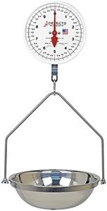 Detecto MCS-20F Hanging Dial Scale, Fish Pan, 20 lb. Capacity, Stainless Steel