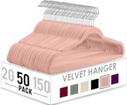 Utopia Home Pack of 50 Premium Non Slip Velvet Hangers 360 Degree rotatable Hook Durable & Slim Coat Hangers - Pant Hangers - Pink