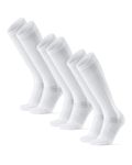 DANISH ENDURANCE 3 Pack Graduated Compression Socks Running, Organic Cotton, Flight Socks, 14-18 mmHg, Women & Men, White, 9-12