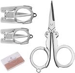 BEADNOVA Folding Scissors with Keychain Stainless Steel Travel Portable Scissors (3pcs, Assorted)