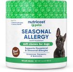 Nutricost Pets Seasonal Allergy Supplement Soft Chews for Dogs (Beef Flavored) 60 Soft Chews - Supports Occasional & Seasonal Allergies Health