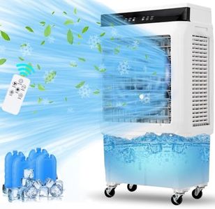 GarveeHome 1800 CFM Swamp Cooler, Evaporative Air Cooler with Remote Control and 4 Ice Packs, 3 Wind Speeds and Modes, Air Cooler for Outdoor/Indoor Use, 8.4 Gallon