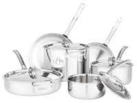 Viking Culinary 3-Ply Stainless Steel Cookware Set with Metal Lids, 10 Piece, Dishwasher, Oven Safe, Works on All Cooktops including Induction