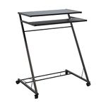 Lavish Home Standing Rolling Laptop Desk with Casters for Mobility, Black