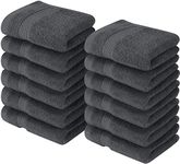 Utopia Towels Premium Washcloth Set (30 x 30 CM) 100% Cotton Face Cloths, Highly Absorbent and Soft Feel Fingertip Towels (12-Pack) (Gray)