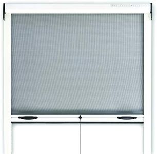 Zanzariere a Rullo per Porta Finestre Kit Fai Da Te Zanzariera Avvolgibile Riducibile In Alluminio Varie Misure (100x170, Bianco)