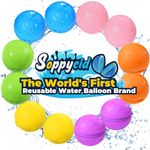 SOPPYCID Reusable Water Balloons for Kids,12 PCS Magnetic Refillable Water Bombs Pool Toys, Outdoor Water Toys Self-Sealing Splash Balls for Kids & Adult Activities, Summer Fun Party Games