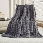 GKXLH Blanket Plush Fluffy Blanket - Super Soft Blankets Fuzzy Throw Blanket for Bed, Cozy Sofa Throw, Rabbit Faux Fur Blankets and Throws Warm Lightweight Throws for Bed Couch Sofa(130x160,Dark Grey)