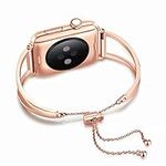 Bracelet Compatible with Apple Watch Strap 38MM/40MM Stainless Steel, Ladies Girls Metal Replacement Band Jewelry Wristband Sport Bangle Chain Compatible with iWatch SE Series 1 2 3 4 5 6, Rose Gold