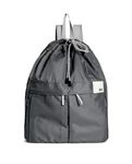 DailyObjects Way Daypack Backpack for Men & Women | Stylish Shoulder Travel/Gym/Sports Bag For Boys, Girls | Adjustable String with Drawstring Closure | Zipper Large Pockets | Lightweight - Grey