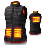 Abuytwo Heated Vests - Heated Body Warmer for Women/Men Heated Gilet, 3 Temperature Levels Electric Heating Jacket, Machine Washable Heated Waistcoat for Outdoors, Hiking (Excluded Power Pack) - L