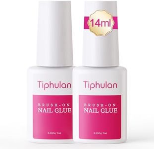 TIPHULAN 14ml Brush On Nail Glue for Press On, Acrylic Nails - Super Strong, Durable & Long-Lasting, Mess Free, Travel Friendly, 0.46 oz(2PCS)