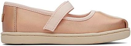 TOMS Unisex-Child Mary Jane Flat, Rose Gold Metallic, 6 Toddler