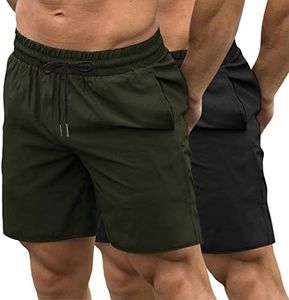 COOFANDY Men's 7 Inch Gym Workout Shorts 2 Pack Quick Dry Running Athletic Shorts Bodybuilding Shorts with Pockets