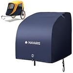 Navaris Bike Trailer Cover - Water-Resistant 210D Polyester Outdoor Cycle Bicycle Trailer Covers - Road Mountain Bike Tent Accessories for Outside Storage - Adjustable Fit - Navy