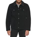 Levi's Men's Corduroy Sherpa Lined Trucker Jacket (Standard and Big & Tall), Black, XXX-Large