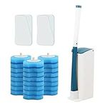 Mu Mianhua Toilet Wand Kit Toilet Brush with Holder Toilet Cleaning System With Disposable Refill Heads 24 Pieces