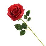 Artificial Flowers, Silk Rose Red Fake Rose Eternal Flowers Single Stem Gift Wrapped Red Rose Flowers for Wedding Bouquets Anniversary Party Hotel Office Decor