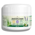 Jock Itch Antifungal Cream: Natural Extra Strength Anti Itch Cream for Ringworm, with Tea Tree Oil, Aloe Vera, Lavender, Chamomile & Eucalyptus Oil - Soothing Relief for Skin Irritation