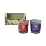 EKAM Pack of 2 Shot Gass Scented Candles | Long Lasting| Ideal for Home Décor, Aromatherapy & Gifting| Lead-Free Wick |43 g Lavender & Sandalwood and Rose & Lily Shot Glass Candles, 10 Hours Burn Time