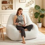 Homguava Bean Bag Chairs for Adults,Giant Beanbag Couch Adult Bean Bag Chair with Filler Included,Modern Lazy Sofa Comfy Chair for Living Room(White)