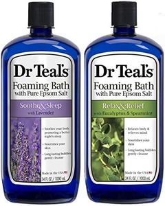 Dr Teal's Foaming Bath Variety Gift Set (2 Pack, 34oz ea.) - Soothe & Sleep Lavender & Relax & Relief Eucalyptus & Spearmint - Pure Epsom Salt & Essential Oils Alleviate Stress & Clear The Mind