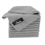 VIVOTE 10pcs Dish Cloth Lint Free Reusable Kitchen Towels Microfibre Cleaning Cloths Corn Kernel Pattern Highly Absorbent Quick Dry Microfibre Cloths 30 x30cm Grey
