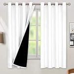 BGment White 100% Blackout Curtains