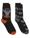 Disney Men's Lilo & Stitch Halloween 2 Pack Novelty Crew Socks, Black Basoc, 10-13