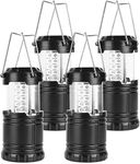 NA Portable LED Camping Lantern Outdoor 30 LEDs Flashlights IPX4 Water Resistant Lamp Battery Powered Light (4-Pack), Black, Height: 12.5cm/4.92in, Diameter: 8.5cm/3.35in