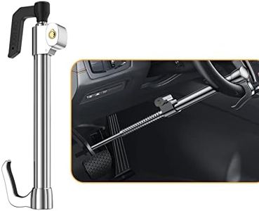 YOLOCKEY Universal Steering Wheel Lock Brake Lock Vehicle Anti-Theft Device Adjustable Length Clamp Double Hook Car Security Clutch Pedal Lock with 3 Keys for Car Truck SUV Van