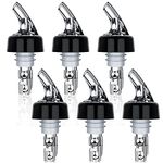 Liquor Bottle Pourers Set of 6 Pourer Pour Spouts 1 oz Measured Measuring Liquor Pourers Shot Dispenser Bartender Automatic Wine Pourer for Alcohol Tequila Cocktail Whiskey Rum Drink Home bar