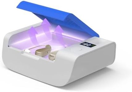 Hearing Aid Dryer Dehumidifier, Electronic Ultra Violet Device for Hearing Aid Maintenance and Care, Removes Sweat & Moisture from Hearing Aids Blue