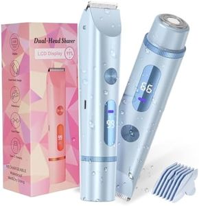 Bikini Trimmer for Women 2in1 High Power Epilators Hair Removal Waterproof Electric Razors Women's Electric Razor Pubic Hair Trimmer Shaver for Women for Ladies Pubic, Face, Underarms, Legs (Blue)