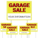 MTCode Garage Sale Sign, 17"*13" Garage Sale Signs with Stakes, 5PCS Waterproof Garage Sale Kit, Double Sided Garage Sale Signs with Directional Arrows