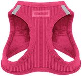 Voyager Step-In Plush Dog Harness – Soft Plush, Step In Vest Harness for Small and Medium Dogs – By Best Pet Supplies - Fuchsia Corduroy, Medium (Chest: 16" - 18")