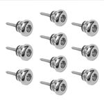 Unxuey Guitar Strap Buttons End Pins Strap Locks Mushrooms Head with Mounting Screws, Silver, 15*10.1mm