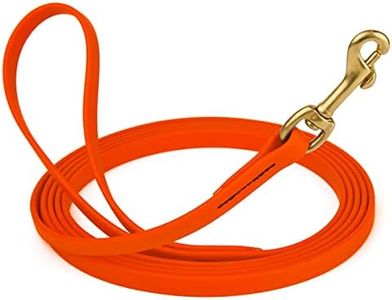 Viper K9 Biothane Working Dog Leash Waterproof Lead for Tracking Training Schutzhund Dog Sport & Search - Odor-Proof Long Line with Solid Brass Snap for Puppy Medium and Large 1/2" x 20ft HunterOrange