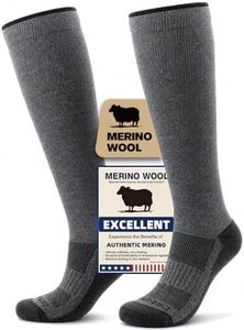 Iambamboo Merino Wool Compression Socks for Women & Men, 20-30 mmHg Knee High Dryarn Socks for Flying, Travel, Running XXL (Light Gray)