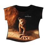 Lion King by Wear Your Mind Girl's Plain Regular fit T-Shirt (DLKGT0015.2_Brown 7-8 Years)