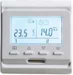 MincoHome Programmable Thermostat For Elestric Floor Heating Room Temperature Controller with 3 Meters Sensor (Programmable)