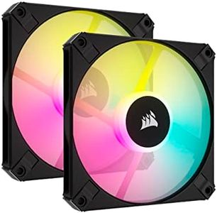 Corsair AF120 RGB Slim, 120mm PWM Fluid Dynamic Bearing Fan Kit - Thin Profile for Small-Form Cases - Low-Noise - Up to 2000 RPM - 8 Addressable RGB LEDs - Dual Pack with Lighting Node CORE - Black