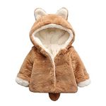 Bold N Elegant Wool Fur Warm Winter Kids Outerwear Hood Baby Jacket Coat Blanket with Rainbow stripes for Infant Toddler Boy Girl Kids (3-4 Years, Brown)