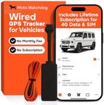 Wired GPS Tracker for Vehicles No Monthly Fee, No Subscription, 4G SIM and Data Included, Business Fleets, Quick Install, Speeding Alerts, Mileage Tracking, Trip History, USA Developed, Moto Watchdog