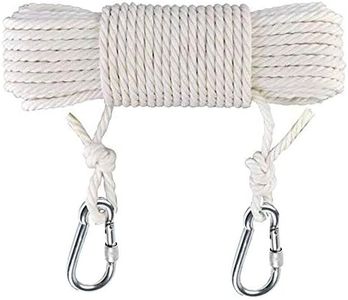 50 Ft Clothesline Long Clothes Line, Cotton Clothesline Rope Laundry Line Rope Craft Drying Rope Adjustable forCamping Travel & Home Use DIY Rope as Candle Replacement Wick Laundry Line Dryer Rope