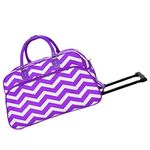 World Traveler 21 Inch Rolling Duffel Bag, Dark Purple Chevron, One Size